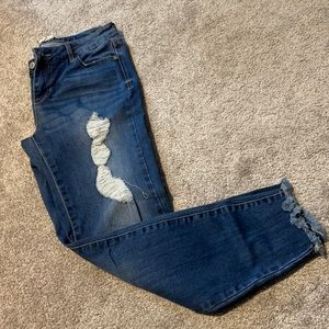 Altar’d State Jeans. Ripped with raw ankle hem